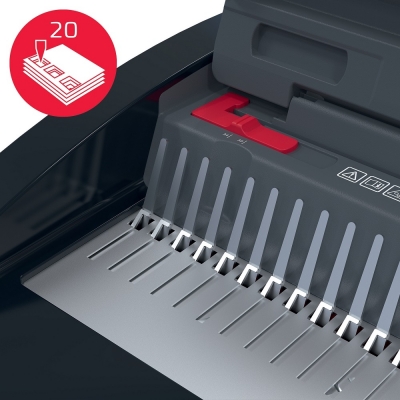 Masina de indosariat GBC CombBind CB20, manuala, cu spire din plastic, A4, 20/240 coli, negru-argintiu